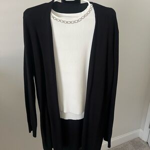 Black Open Front Cardigan Sweater